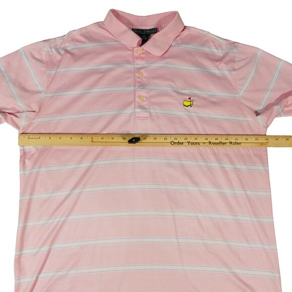 Masters Collection Pima Cotton Pink Striped Golf Polo Shirt XL - Picture 4 of 7